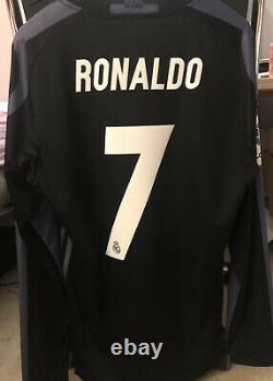 2016 17 Real Madrid Third Adizero Long Sleeve Player Issue Sz 8 RONALDO BNWT