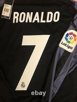 2016 17 Real Madrid Third Adizero Long Sleeve Player Issue Sz 8 RONALDO BNWT