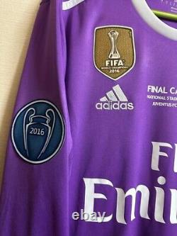 2016 2017 Real Madrid Cristiano Ronaldo L/S Away Purple Jersey UEFA CL Final