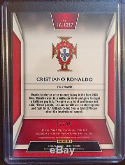 2016 Select Soccer Cristiano Ronaldo Auto Jersey /50 Rare Real Madrid Portugal