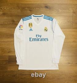 2017/18 Real Madrid Home L/S Player Issue Shirt Jersey No. 7 C. Ronaldo Size 12