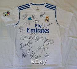 2017-18 Real Madrid team signed soccer jersey football Ronaldo Zidane +21 Proof