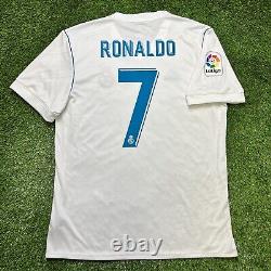 2017 2018 Real Madrid Ronaldo Jersey Shirt Kit Adidas Large L Home White La Liga
