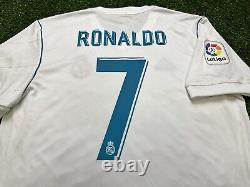 2017 2018 Real Madrid Ronaldo Jersey Shirt Kit Adidas Large L Home White La Liga