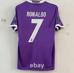 2017 Real Madrid Ronaldo #7 Official Away Jersey Short Sleeve Size L