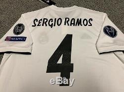2018 2019 Real Madrid Sergio Ramos Jersey Shirt Kit Large Adidas L Ucl New White