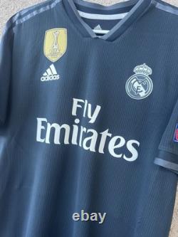 2018 Real Madrid Away Benzema Climachill Authentic Jersey Size L UCL