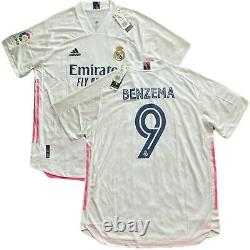 2020/21 Real Madrid Authentic Home Jersey #9 Benzema XL Player Issue Adidas NEW