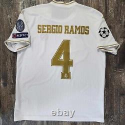 2020 Adidas Real Madrid Home Soccer Jersey Sergio Ramosi Kids L Men L Spain UCL