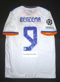 2021-2022 Adidas Real Madrid Karim Benzema Home UCL Kit Jersey Shirt GQ1359