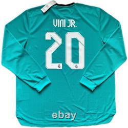 2021/22 Real Madrid Authentic 3rd Jersey #20 Vini Jr. 2XL UCL Long Sleeve NEW