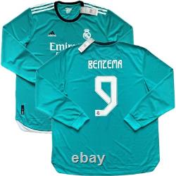 2021/22 Real Madrid Authentic 3rd Jersey #9 BENZEMA 2XL UCL Long Sleeve NEW