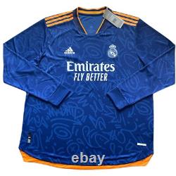 2021/22 Real Madrid Authentic Away Jersey #20 Vini Jr 2XL Long Sleeve Player Kit