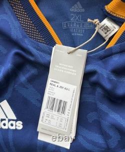 2021/22 Real Madrid Authentic Away Jersey #20 Vini Jr 2XL Long Sleeve Player Kit