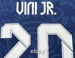 2021/22 Real Madrid Authentic Away Jersey #20 Vini Jr 2XL Long Sleeve Player Kit