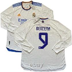 2021/22 Real Madrid Authentic Home Jersey #9 BENZEMA 2XL UCL Long Sleeve NEW