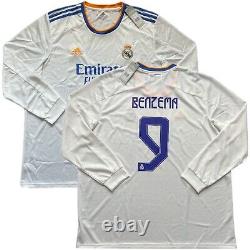 2021/22 Real Madrid Home Jersey #9 BENZEMA 3XL Adidas UCL Long Sleeve NEW