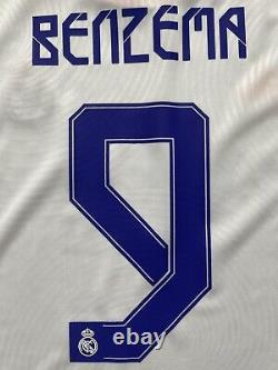 2021/22 Real Madrid Home Jersey #9 BENZEMA 3XL Adidas UCL Long Sleeve NEW