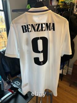 2022-23 Adidas Real Madrid Home Benzema #9 Jersey Champions League NWT Medium