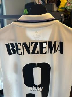 2022-23 Adidas Real Madrid Home Benzema #9 Jersey Champions League NWT Medium