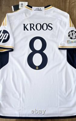 2023/24 Adidas Real Madrid #8 KROOS Champions League Home Soccer Jersey Size XL
