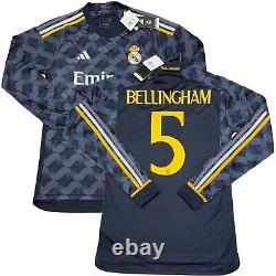 2023/24 Real Madrid Away Jersey #5 Bellingham Small Long Sleeve Champions League