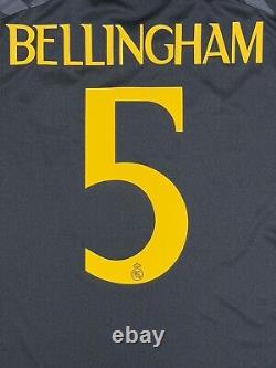 2023/24 Real Madrid Away Jersey #5 Bellingham Small Long Sleeve Champions League