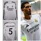 2024/2025 Home Real Madrid L/S Jersey Bellingham #5 With UCL Patches JP Size L
