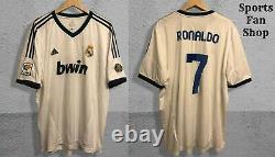 5+/5 Real Madrid #7 Ronaldo 2012/2013 home Sz 2XL Adidas shirt jersey soccer XXL
