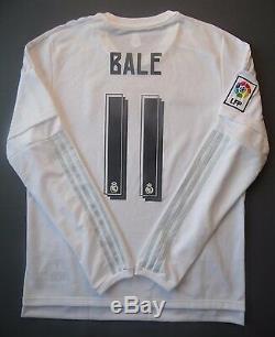 5+/5 Size L Real Madrid Spain 20152016 Home Jersey Shirt #11 Bale Adidas