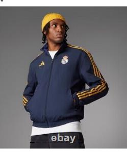 ADIDAS Mens REAL MADRID ANTHEM REVERSIBLE JACKET Sz L IQ0549 New With Tags