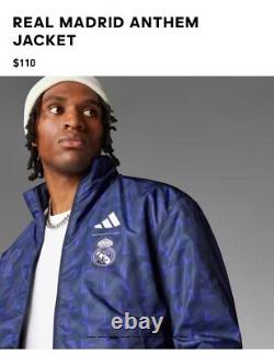 ADIDAS Mens REAL MADRID ANTHEM REVERSIBLE JACKET Sz L IQ0549 New With Tags