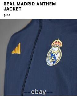 ADIDAS Mens REAL MADRID ANTHEM REVERSIBLE JACKET Sz L IQ0549 New With Tags
