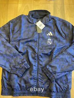 ADIDAS Mens REAL MADRID ANTHEM REVERSIBLE JACKET Sz L IQ0549 New With Tags