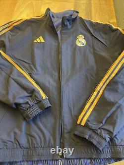 ADIDAS Mens REAL MADRID ANTHEM REVERSIBLE JACKET Sz L IQ0549 New With Tags