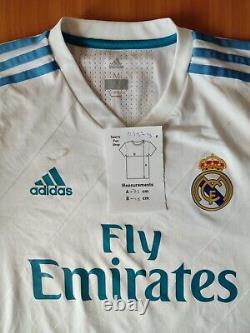 AUTHENTIC Real Madrid 2017 2018 home Sz M Adidas shirt jersey soccer kit Ronaldo