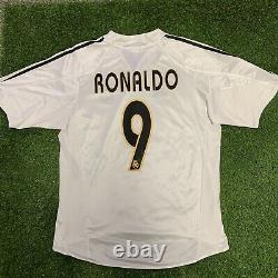 Adidas 2004 2005 Real Madrid Ronaldo Jersey Shirt Kit White Home Large L 9 Liga