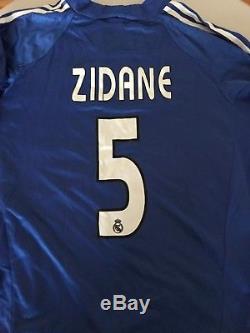Adidas 2004 2005 Real Madrid Zidane 5 Football Shirt Dual Layer Match Jersey L/s