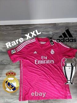 Adidas 2014 REAL MADRID AWAY FOOTBALL jersey Soccer Pink rare XXL
