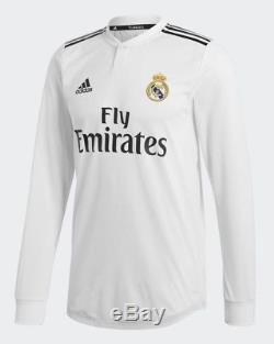 Adidas 2018-2019 Real Madrid Home Authentic Long Sleeve Jersey- White