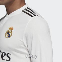 Adidas 2018-2019 Real Madrid Home Authentic Long Sleeve Jersey- White