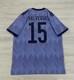 Adidas 2022/23 Real Madrid Valverde #15 Soccer Jersey Purple Men's Size Large