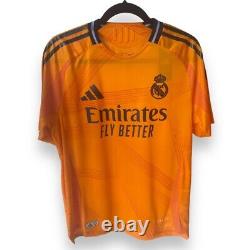 Adidas 2024/2025 Real Madrid Authentic Away Soccer Jersey. Orange Size L
