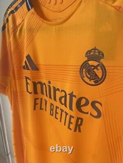 Adidas 2024/2025 Real Madrid Authentic Away Soccer Jersey. Orange Size L