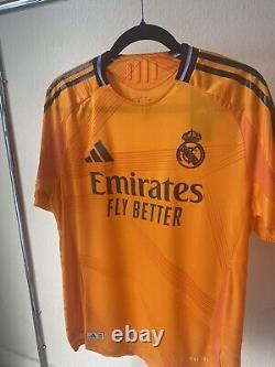 Adidas 2024/2025 Real Madrid Authentic Away Soccer Jersey. Orange Size L