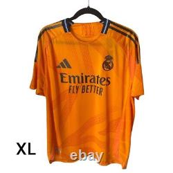 Adidas 2024/2025 Real Madrid Authentic Away Soccer Jersey. Orange Size XL