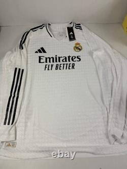 Adidas 2024/25 REAL MADRID CF Authentic WHITE Jersey-MEN'S Size 3XL Long Sleeve