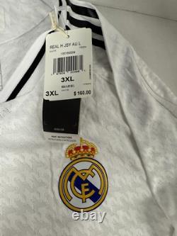 Adidas 2024/25 REAL MADRID CF Authentic WHITE Jersey-MEN'S Size 3XL Long Sleeve