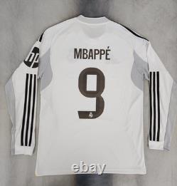 Adidas Adult Real Madrid Kylian Mbappé 2025 Home Long Sleeve Jersey Men's Large