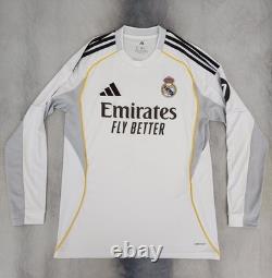 Adidas Adult Real Madrid Kylian Mbappé 2025 Home Long Sleeve Jersey Men's Medium